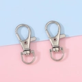 Set di due moschettoni girevoli in argento per portachiavi e borse fai-da-te - Oro bianco