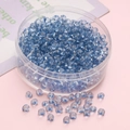 Light blue 4mm transparent glass silver-lined seed beads for DIY jewelry making - Cyan