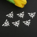 Silver hollow flower alloy jewelry connectors for DIY earrings and necklaces - Large Triangle Silver