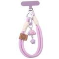 Cordon de téléphone tressé lavande et crème avec pendentifs nuage et étoile - Violet avec Nuage Violet