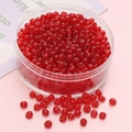 4mm red silver-lined glass seed beads in a transparent round box for DIY jewelry making - Red