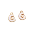 Goldfarbener Legierungsanhänger Buchstabe G mit weißer Emaille für DIY-Schmuck - Buchstabe G / 2 Stück/Packung / Weiß