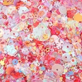 Colorful mixed shape sequins for DIY jewelry with heart and star holographic finish - Red Mixed (Large)