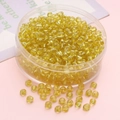 4mm transparent yellow glass beads in a round box for DIY necklace and bracelet crafting - 4mm (Approx. 1mm Aperture, 10g/Pack, Approx. 110pcs) / Yellow