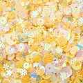 Iridescent yellow and orange sequin set with star and shell shapes for DIY crafts - Yellow Mixed (Large)
