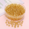 Amber glass beads 4mm with center hole in a plastic box for DIY jewelry making - 4mm (Approx. 1mm Aperture, 10g/Pack, Approx. 110pcs) / Light gold