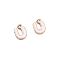 U-förmige weiße Emaille-Anhänger mit Goldlegierung für DIY handgefertigten Schmuck - Buchstabe U / 2 Stück/Packung / Weiß