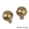 Vintage bronze tiger head bell pendant 25x29mm for DIY jewelry making and crafts - Medium Style (CRT41)