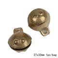 Vintage brass tiger head bells 27x33mm for DIY jewelry making and handmade crafts - Larger Medium Style (CRT41)