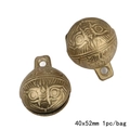 Vintage bronze tiger head bell pendant 40x52mm for DIY jewelry making accessories - Extra Large Style (CRT41)
