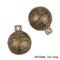 Vintage bronze tiger head bell pendant 44x56mm for DIY jewelry and craft projects - Huge Style (CRT41)