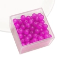 Levendige felroze ronde glazen kralen in plastic doosje voor DIY sieraden maken - Rozerood