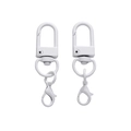 Pair of white matte metal lobster clasps and D-ring swivel hooks for DIY crafts - 31mm+8mm+14mm (48mm) 5 Pieces/Pack / White