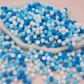 Blue and white fluffy polyester pompoms for creative DIY Christmas crafts and ornaments - Pack of 200 / 0.8cm / Blue Series
