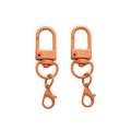 Pair of orange matte alloy swivel lobster clasps for DIY keychains and bag accessories - 31mm+8mm+14mm (48mm) 5 Pieces/Pack / Orange Red