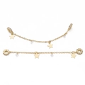 Set di due ciondoli a stella dorati con cristalli di zircone bianco per gioielli - #03 Catena d'Oro Stella
