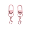 Pink matte finish alloy lobster clasp with D-ring for DIY keychain and bag charms - Pink