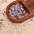 Cuentas de vidrio irisadas de 10mm con forma de trébol para joyería artesanal - Colorido Importado