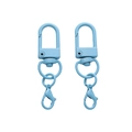 Matte light blue swivel lobster clasp set for DIY jewelry and keychain making - Blue