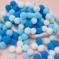 Blue and white assorted pom-poms for DIY crafts and Christmas decorations - 50 Pieces / 2cm / Blue Series