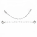 Catena per gioielli color argento con quarzo irregolare e chiusura micro pavé - #04 Catena d'Argento Cristallo