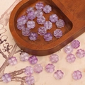 Cuentas de flores de trébol de cristal púrpura translúcido para joyas DIY y horquillas - Lila