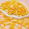 Colorful plush pompoms in yellow, orange and white for creative DIY Christmas crafts - Pack of 200 / 0.8cm / Yellow Series