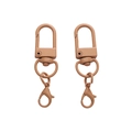 Matte camel alloy lobster clasp and swivel hook hardware for DIY keychain charms - Brown