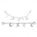 Bracciale in argento con perle bianche e ciondoli a mezzaluna per creazione di gioielli - #06 Catena d'Argento Luna Perla