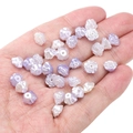Perles camélia nacrées ABS violettes et blanches pour création de bijoux DIY - 8x5mm (Environ 100 Pièces/Paquet) / Camélia Perlé Série Violette