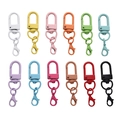 Collection of colorful alloy lobster clasps and swivel snap hooks for DIY crafts - Random Mixed Colors