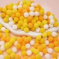 Soft yellow, orange and white polyester plush pom-poms for DIY Christmas decor - 100pcs Pack / 1.5cm / Yellow Series
