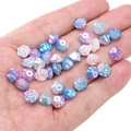 Perles en forme de rose nacrée de diverses couleurs pour la création de bijoux DIY à la main - 8x5mm (Environ 100 Pièces/Paquet) / Camélia Perlé Série Bleu-Violet