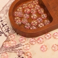 Cuentas de trébol de cristal rosa con pan de oro para manualidades y collares DIY - Rosa oscuro