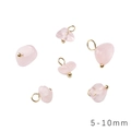 5-10 mm Rosa Naturstein-Anhänger mit goldenen Metallringen für DIY-Schmuckherstellung - 5-10mm (5 Stück/Packung) / Rosenquarz