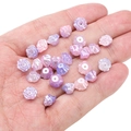 Perles camélia nacrées aux couleurs macaron pour la création de bijoux DIY - 8x5mm (Environ 100 Pièces/Paquet) / Camélia Perlé Série Rose-Violet