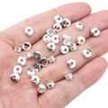 Perles d'espacement cylindriques en alliage d'argent avec gravures pour bijoux DIY - Perles d'Espacement à Motifs 3x6mm (Ouverture 2mm) / Argent (environ 25 Pièces/Paquet)