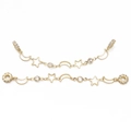 Catena per bracciale placcata oro con stelle, lune e zirconi trasparenti per fai da te - #09 Catena d'Oro Stella Luna Cristallo