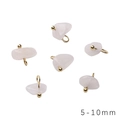 5-10mm unregelmäßige natürliche Rosenquarz-Anhänger mit goldener Öse für DIY-Schmuck - 5-10mm (5 Stück/Packung) / Weiß Kristall