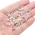 Silver square alloy spacer beads for DIY jewelry making shown in hand for scale - Square Beads 3mm (Aperture 1.5mm) / Silver (Approx. 25 Pieces/Pack)