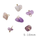 5-10mm irregular natural amethyst stone pendants with gold metal loops for DIY jewelry - 5-10mm (5 Pcs/Pack) / Purple Crystal