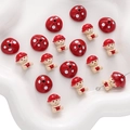 DIY jewelry charm featuring a red mushroom and cute cartoon character doll for bracelets - Mushroom Doll (BJI1187) / Red