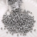 DIY shiny silver metallic seed beads for jewelry making poured from a clear bottle - Round Beads (#04) / 3mm (10g/Pack) / Silver