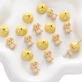 Yellow cartoon boy and polka dot mushroom charms for DIY jewelry making - Mushroom Doll (BJI1187) / Yellow