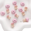 DIY charm set featuring pink polka dot mushroom beads and cartoon character doll beads - Mushroom Doll (BJI1187) / Pink