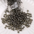 Metallic grey glass seed beads for DIY jewelry making in a white ceramic dish - Silver-Lined Seed Beads (#06)