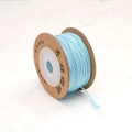 Light blue hand-twisted cotton cord on a kraft paper spool for DIY jewelry making - Lake Blue