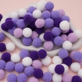 DIY colorful polyester pom-poms for crafts in assorted purple and white shades - 50 Pieces / 2cm / Purple Series