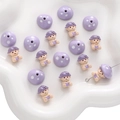 Lilafarbene Pilz- und Babyfiguren-Perlen aus Legierung für DIY-Schmuckherstellung - Pilzpuppe (BJI1187) / Hutdurchmesser ca. 14 mm, Puppe 11x13 mm (1 Set/Pack) / Lila