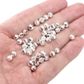 Detailed silver-plated metal beads with vertical stripe pattern for jewelry making - Vertical Line Beads 5mm (Aperture 1.5mm) / Silver (Approx. 25 Pieces/Pack)